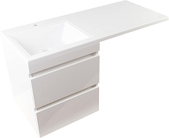 Style Line Тумба для умывальника подвесная Даллас 110 Люкс, белая PLUS эмаль – фотография-3